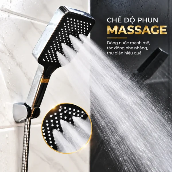Chế độ phun massage của tay sen 4 chế độ Eurolife EL-126SH-T