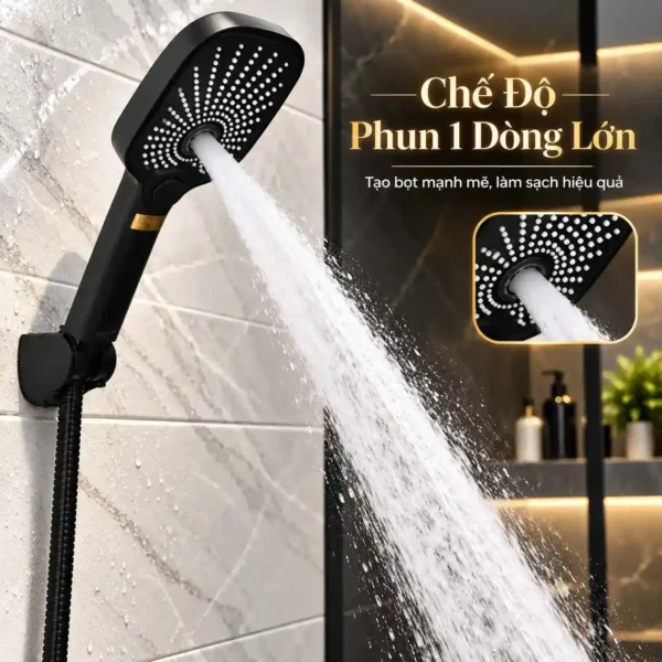 Tay sen EL-127SH-D phun một dòng nước lớn tạo bọt từ khu vực trung tâm mặt sen