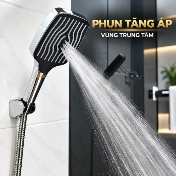 Chế độ phun tăng áp vùng trung tâm tay sen Eurolife EL-125SH-T