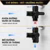 Cơ chế hoạt động của van Eurolife EL-VT03 cho phép đóng hoặc mở đường nước đi thẳng trong khi nhánh ngang luôn mở.