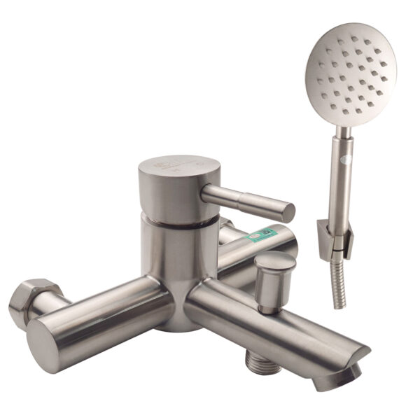 Hình đại diện củ sen nóng lạnh Eurolife EL-1201 Inox 304 xước mờ, kèm tay sen tăng áp, dây sen và bát gác Inox 304, phù hợp lắp đặt cho phòng tắm gia đình.