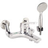 Hình mô tả củ sen nóng lạnh Eurolife EL-3001 bằng Đồng H61 mạ Chrome, thiết kế thân vuông mạnh mẽ, đi kèm tay sen 1 chế độ siêu tăng áp, dây sen và bát gác tay sen.