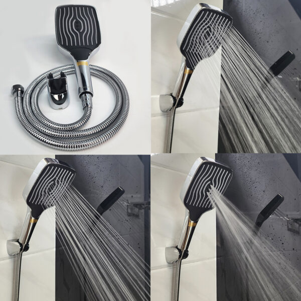 Ảnh tay sen 3 chế độ của củ sen nóng lạnh Eurolife EL-8001 với các kiểu tia nước thực tế, giúp khách hàng dễ hình dung trải nghiệm tắm trước khi mua.
