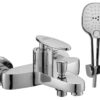 Hình ảnh củ sen nóng lạnh Eurolife EL-CAM 01 kèm tay sen, thiết kế bo cong mềm mại, bề mặt mạ Chrome sáng bóng, thuộc combo sen tắm nóng lạnh Eurolife CAM 03.
