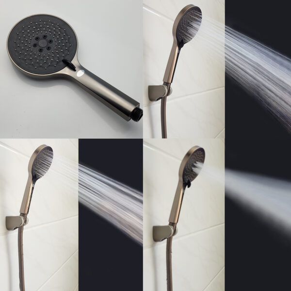 Ảnh mô tả tay sen 3 chế độ đi kèm củ sen nóng lạnh Eurolife EL-GRAY 01, giúp người dùng thay đổi kiểu tia nước linh hoạt khi tắm.