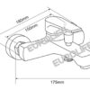 Bản vẽ kích thước lắp đặt củ sen nóng lạnh Eurolife EL-JAS 01 với tâm chân sen 150mm, chiều ngang 180mm và thân xả khoảng 175mm, giúp khách hàng dễ kiểm tra trước khi mua.