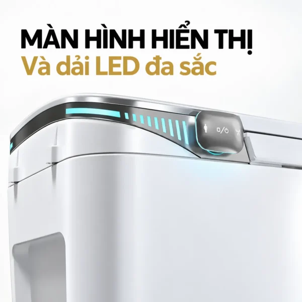 Cận cảnh dải LED sáng màu xanh và núm điều khiển bên hông phía sau Eurolife EL-SM8062D.