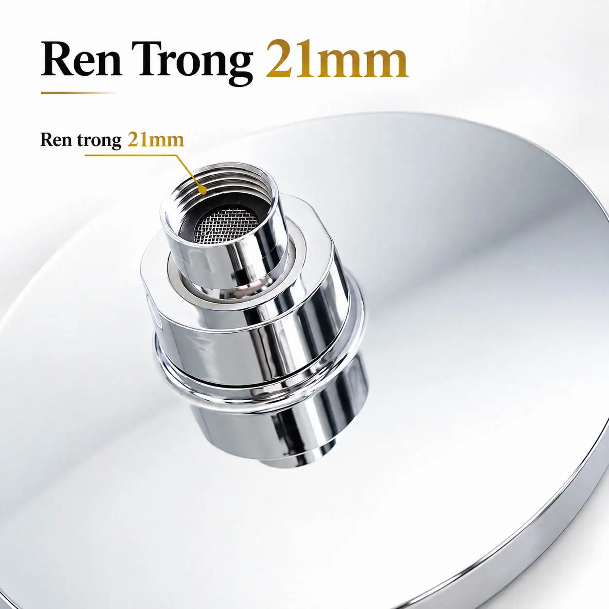 Đầu kết nối ren trong 21mm và lưới lọc của đài sen Eurolife EL-DST01