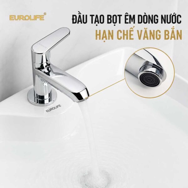 Đầu tạo bọt vòi lavabo Eurolife EL-LL120 giúp dòng nước êm và hạn chế văng