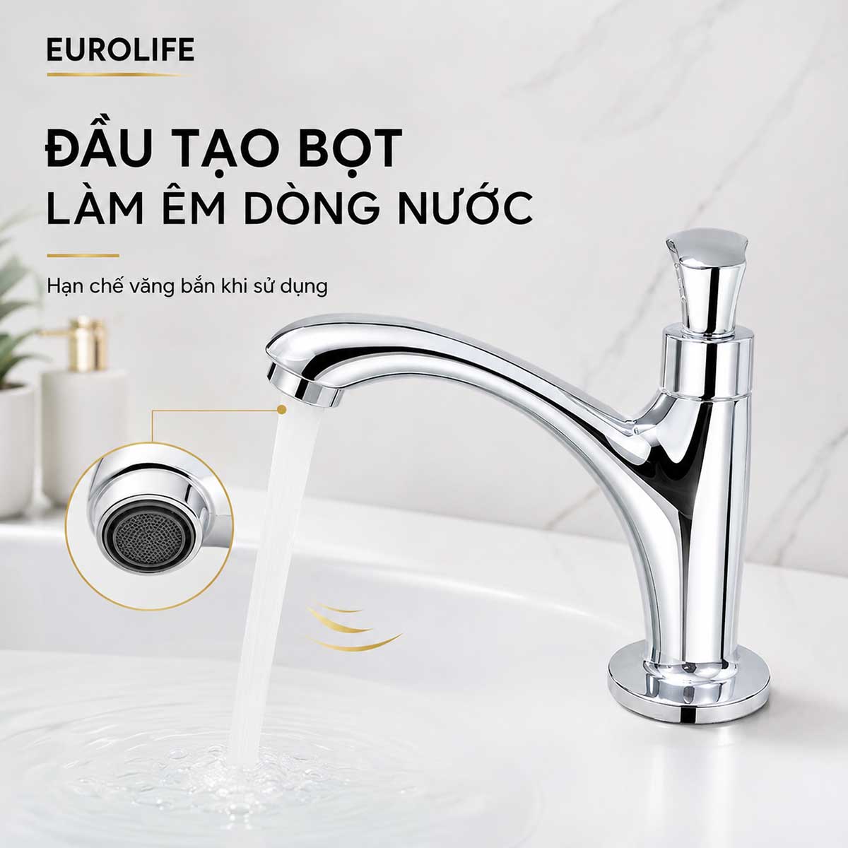 Đầu tạo bọt làm êm dòng nước vòi lavabo Eurolife EL-LL115 