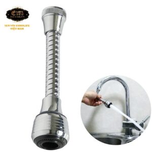 Đầu vòi tắng áp điều hướng cần lò xo Inox Eurolife EL-VM02 (Trắng bạc)