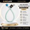 Dây cấp nước bọc bố dù Eurolife EL-DN60 dài 60cm, ruột EPDM, ren trong 21mm, linh hoạt cho vị trí kết nối xa.