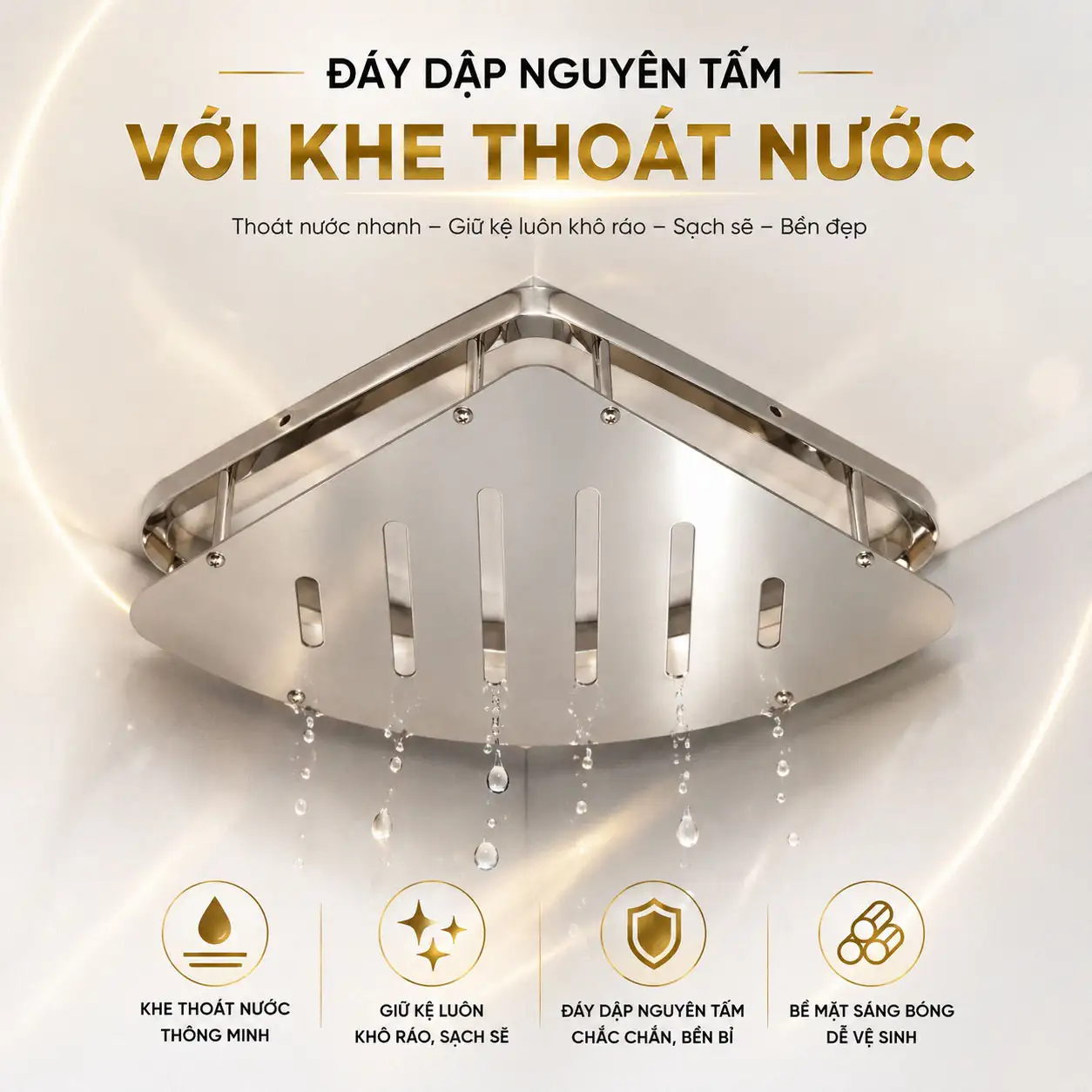 Đáy dập nguyên tấm có khe thoát nước kệ Eurolife EL-KG1