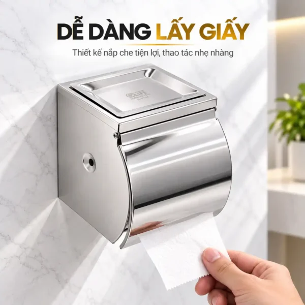 Dễ dàng lấy giấy từ hộp đựng giấy vệ sinh Eurolife EL-P06-4