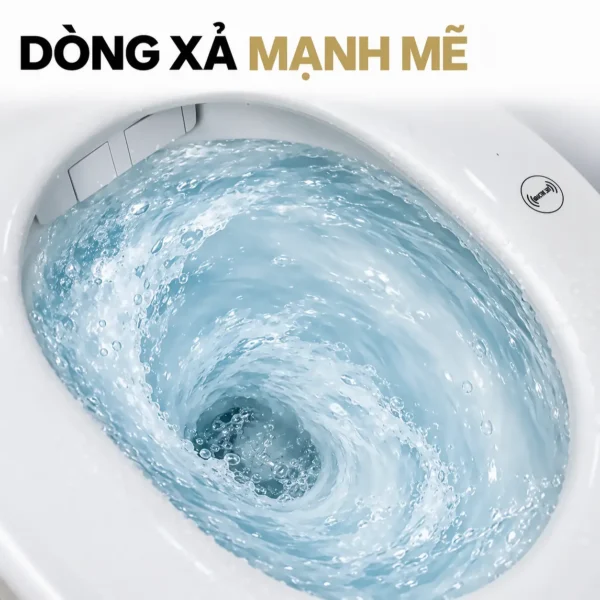 Minh họa dòng nước chuyển động trong lòng bồn cầu Eurolife EL-SM8062D khi xả.