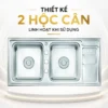 Thiết kế 2 hộc cân sâu 230 mm của chậu rửa chén Eurolife EL-C7