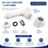 Hình chi tiết tay gạt và các linh kiện tháo rời của vòi hồ Eurolife EL-HN06, giúp người dùng dễ quan sát cấu tạo, vệ sinh và thay thế từng bộ phận khi cần.