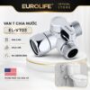 Van T Eurolife EL-VT03 Chrome thân nhựa ABS, ren 21mm, ứng dụng cho bồn cầu và vòi xịt, được phân phối tại Hoa Kỳ.