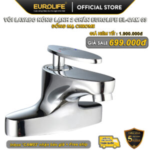 Hình Flash Sale vòi lavabo nóng lạnh 2 chân Eurolife EL-CAM 03, thân Đồng mạ Chrome, giá ưu đãi, bảo hành 5 năm và miễn phí vận chuyển toàn quốc.