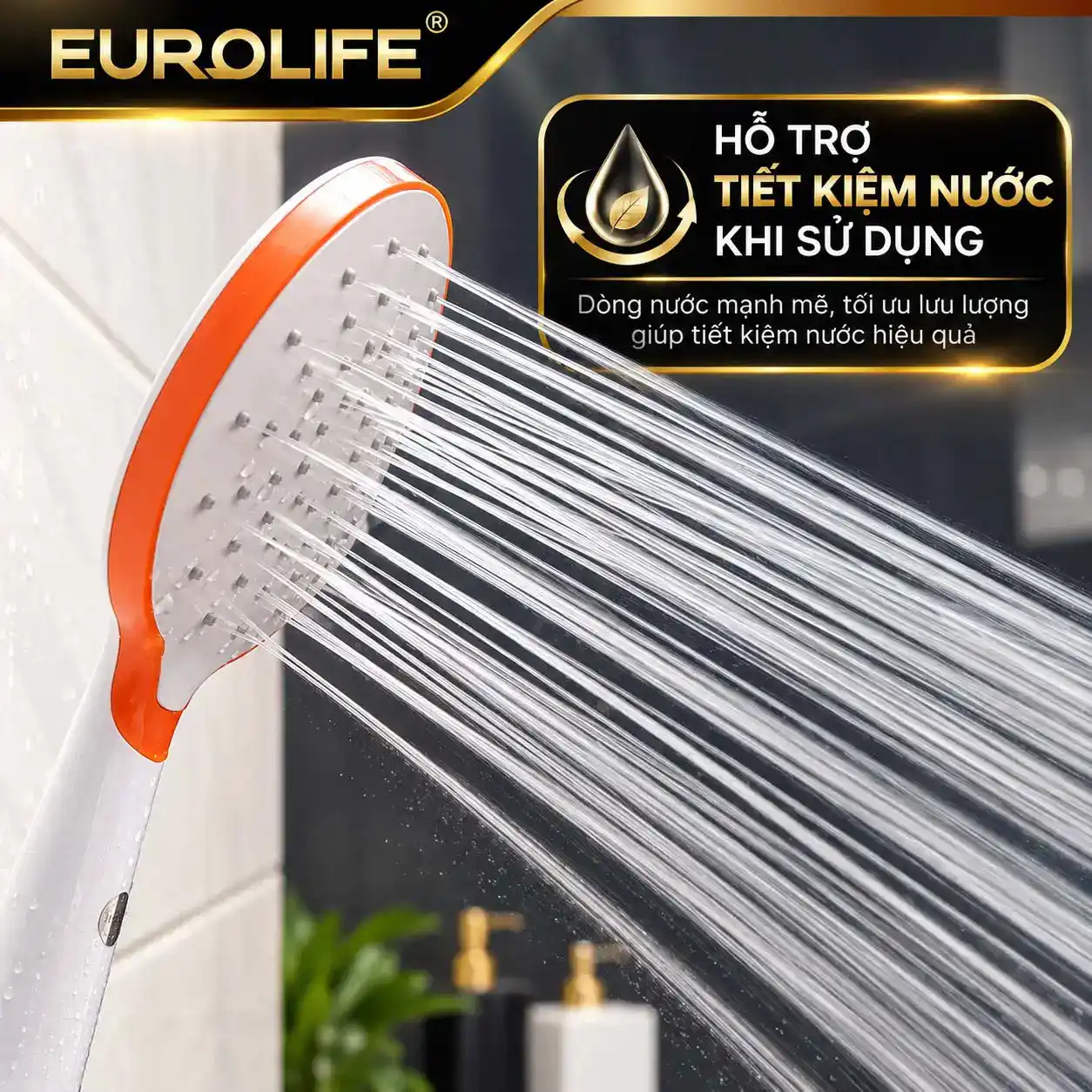 Tay sen Eurolife EL-107SH phun nước và hỗ trợ tiết kiệm nước khi sử dụng