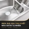 Bề mặt satin tự nhiên của chậu Inox SUS304 Eurolife EL-C8145