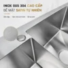 Bề mặt satin tự nhiên của Inox SUS 304 trên chậu Eurolife EL-HM8245