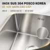 Inox SUS 304 POSCO bề mặt Satin chậu đúc Eurolife EL-LS8245