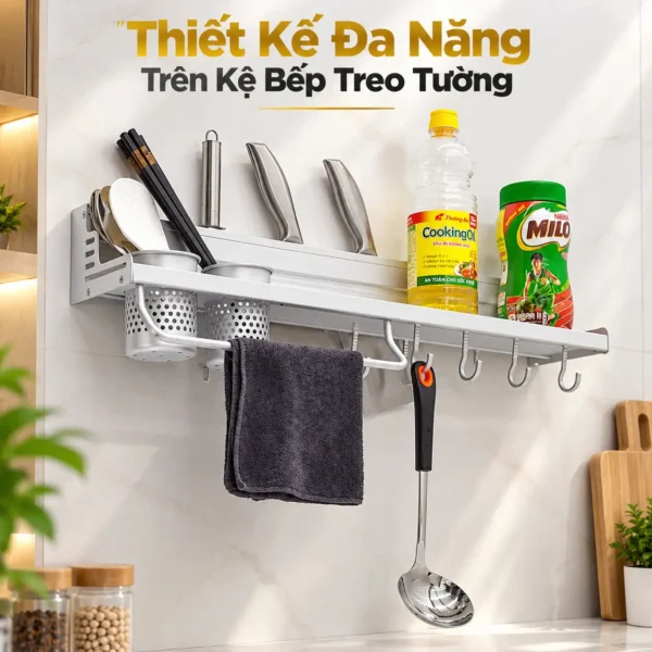 Kệ bếp đa năng nhôm Eurolife EL-K2 thiết kế treo tường