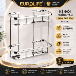 kệ đôi phòng tắm Inox SUS 304 Eurolife EL-KT10