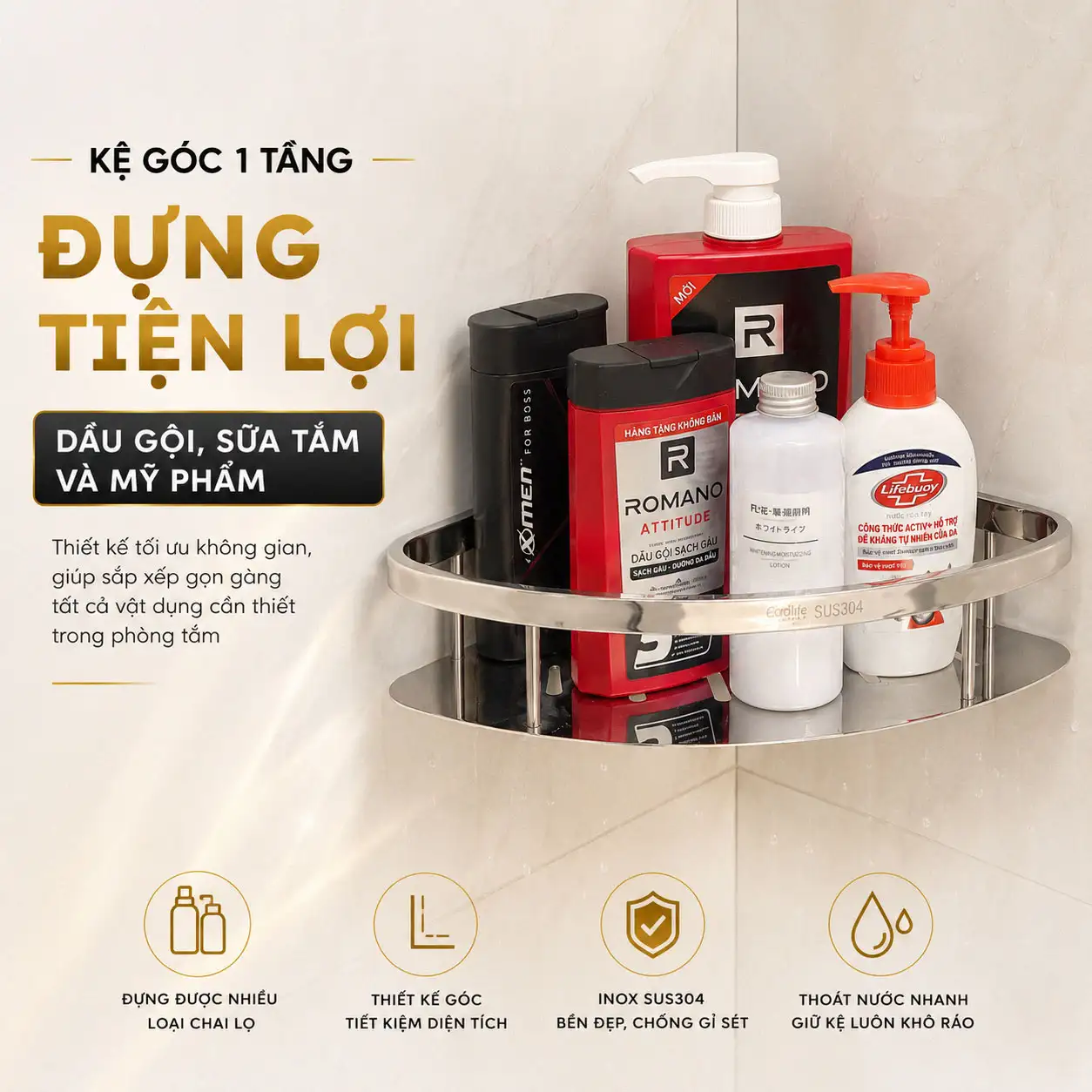 Kệ Eurolife EL-KG1 đựng dầu gội sữa tắm và mỹ phẩm