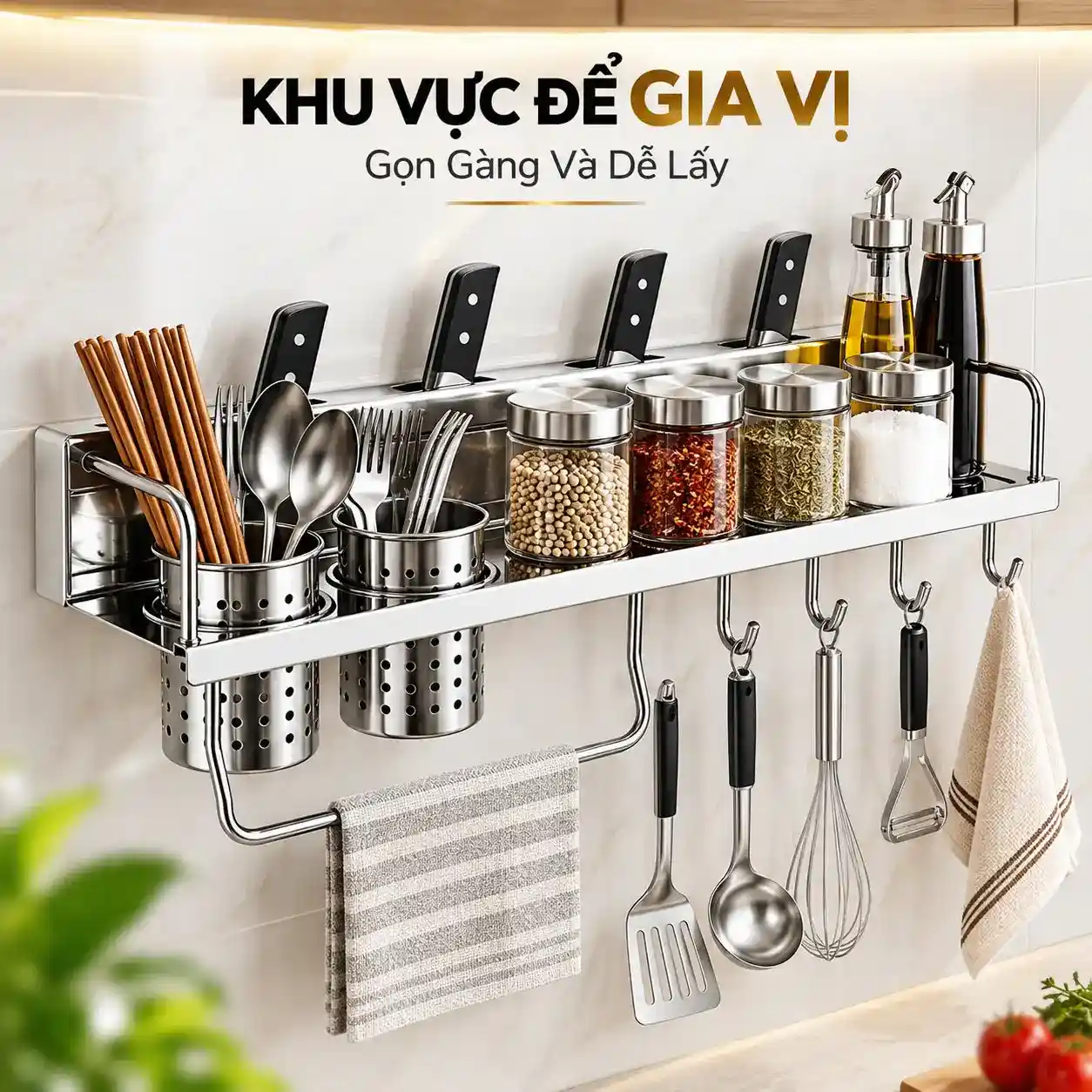 Kệ gia vị Inox 304 treo tường Eurolife EL-K4