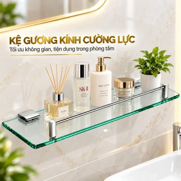 Kệ gương kính cường lực Eurolife EL-P02 kích thước 395 x 115 mm