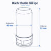 Hình ảnh kích thước lõi lọc Eurolife EL-LL-D10 với đường kính 40mm và chiều cao 92mm, giúp khách hàng kiểm tra độ tương thích trước khi mua.