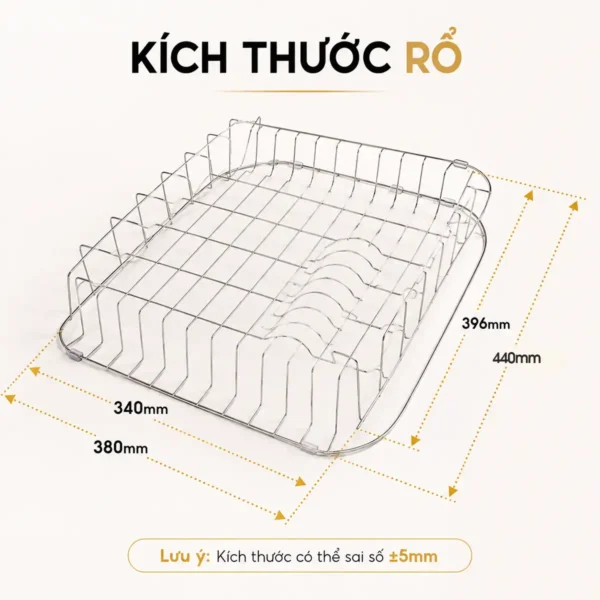 Kích thước rổ inox gác chậu Eurolife EL-R81