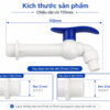 Bản vẽ kích thước vòi hồ Eurolife EL-VHX2127-D dài 110mm với hai lựa chọn bộ ren kết nối 21mm hoặc 27mm.