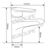 Ảnh kích thước vòi lavabo nóng lạnh Eurolife EL-AZA 02 với chiều cao 150mm, chiều dài 141mm, thân 49mm và chiều cao đầu vòi 80mm, giúp khách hàng dễ kiểm tra trước khi mua.