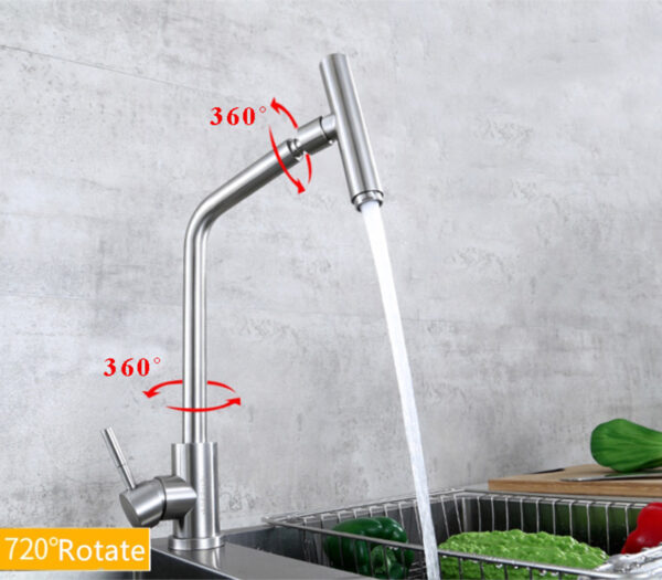 Vòi rửa chén nóng lạnh Eurolife EL-T030 lắp đặt cùng chậu rửa inox, phù hợp sử dụng cho chậu rửa chén 1 hố hoặc 2 hố trong nhà bếp.