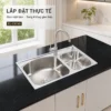 Chậu rửa chén Eurolife EL-C8145 lắp nổi trên mặt bàn đá bếp