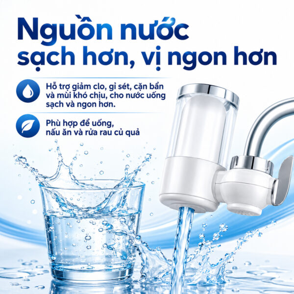 Hình ảnh mô tả lợi ích lõi lọc Eurolife EL-LL-D10 giúp hỗ trợ giảm clo, rỉ sét, cặn bẩn và mùi khó chịu trong nước sinh hoạt.
