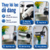 Hình ảnh hướng dẫn thay lõi lọc Eurolife EL-LL-D10 dễ dàng tại nhà, không cần dụng cụ chuyên dụng, phù hợp cho máy lọc nước đầu vòi Eurolife.