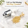 Lõi lọc tay sen Eurolife EL-146SH với hạt đá khoáng chất kết hợp Vitamin C và ống lọc tháo rời