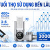 Lõi thay thế Eurolife EL-CF1315 có công suất lọc khoảng 1500 lít, tuổi thọ khuyến nghị 3–6 tháng, giúp tiết kiệm chi phí và thuận tiện cho gia đình.