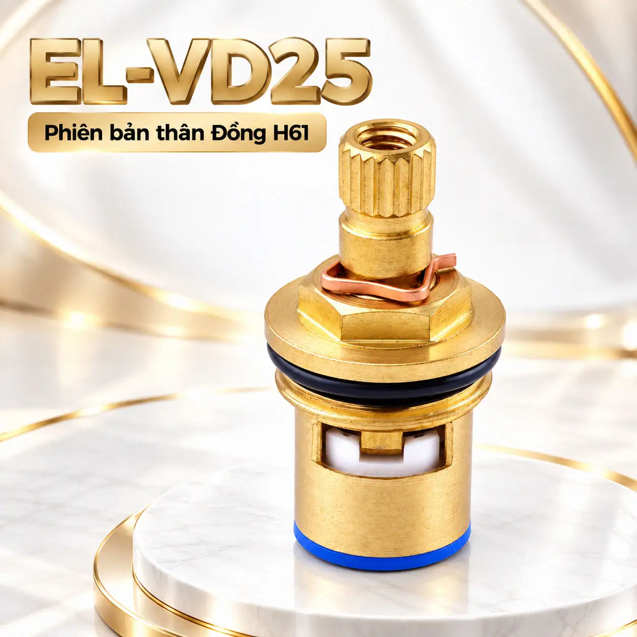 Lõi van Ceramic Eurolife EL-VD25 phiên bản thân vỏ Đồng H61