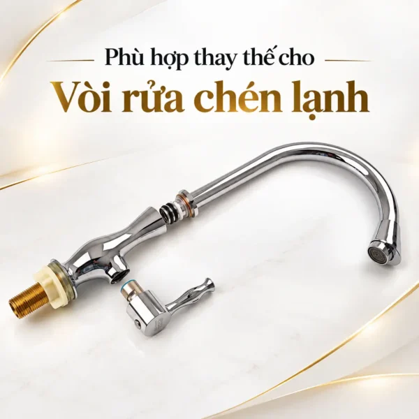 Lõi vòi nước lạnh Eurolife minh họa thay thế cho vòi rửa chén lạnh