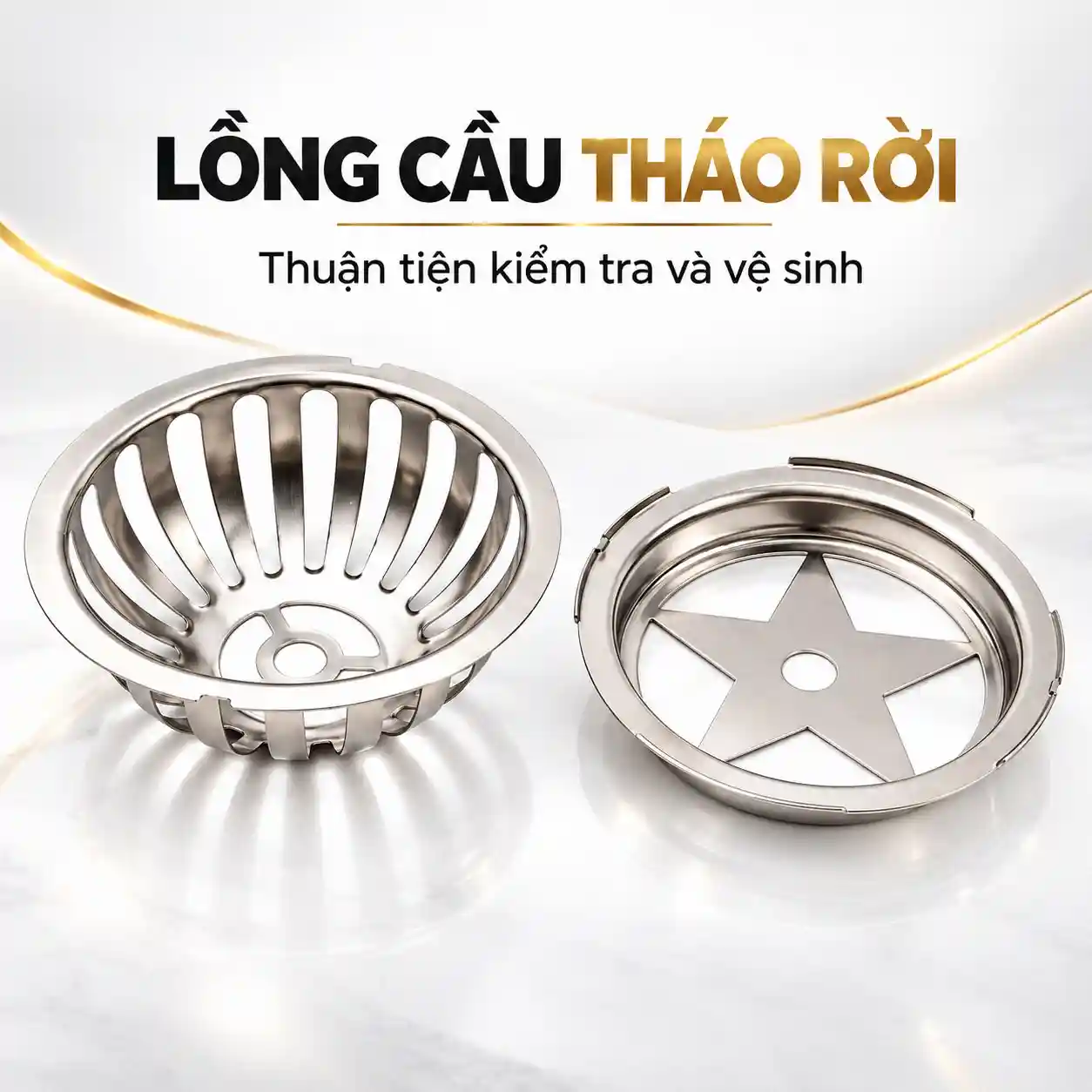 Lồng cầu tháo rời của cầu chắn rác inox 304 phi 90 Eurolife EL-CR02 thuận tiện kiểm tra và vệ sinh