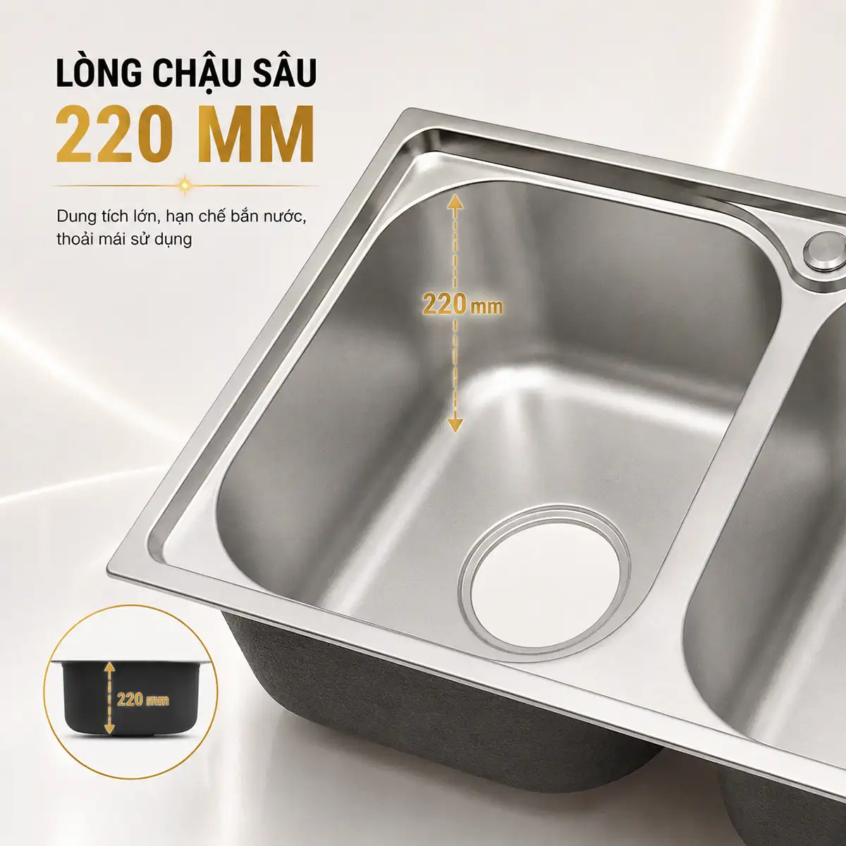 Lòng chậu Eurolife EL-C8 sâu 220 mm