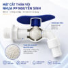 Mặt cắt cấu tạo vòi hồ Eurolife EL-VHX2127-D với thân nhựa PP màu trắng và cơ cấu đóng mở bằng van bi ABS.