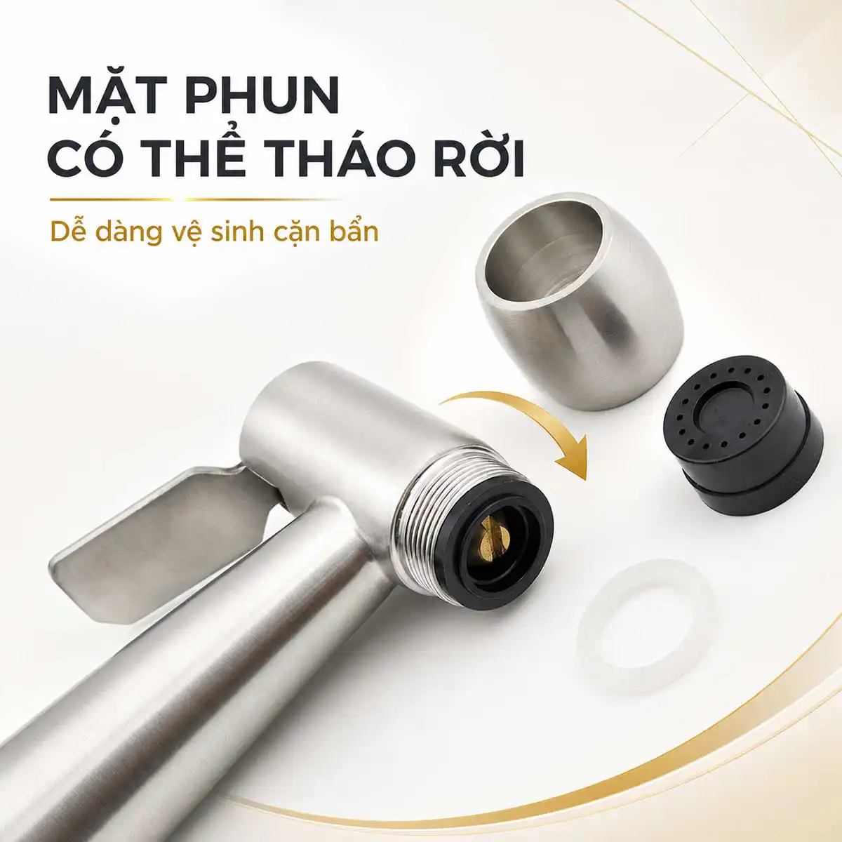 Mặt phun Eurolife EL-H-X05 có thể tháo rời, giúp người dùng vệ sinh cặn bẩn tại đầu phun thuận tiện hơn. 