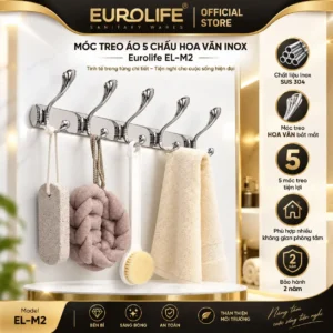 Móc treo áo 5 chấu hoa văn Eurolife EL-M2