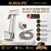 Bộ vòi xịt vệ sinh tăng áp Eurolife EL-X11-V gồm tay xịt, dây 120cm, bát gác, khóa rảnh tay và bảo hành 2 năm.